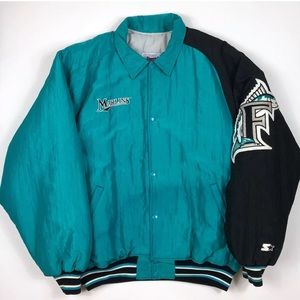 VTG 90s MARLINS STARTER JACKET DIAMOND